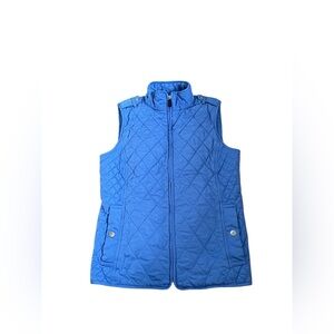 Talbots Diamond Blue Zip Up Quilted Vest Extra Small XS